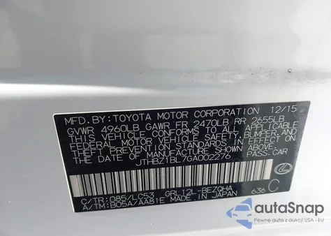 2016 Lexus Gs 350 from USA, damaged, VIN JTHBZ1BL7GA002276